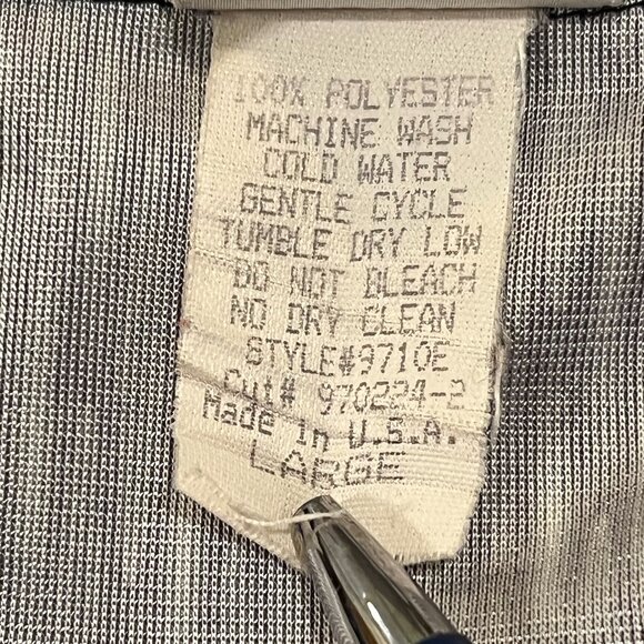 D'Annunzio Button Down Shirt Size Large Black Long Sleeves Polyester Made In USA - Picture 2 of 4